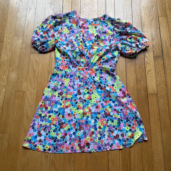 Staud Rainbow Floral Milla Mini Dress - Picture 15 of 16